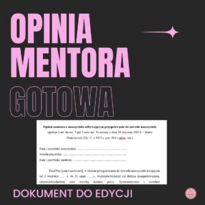 Opinia mentora o nauczycielu wzór - pobierz dokument