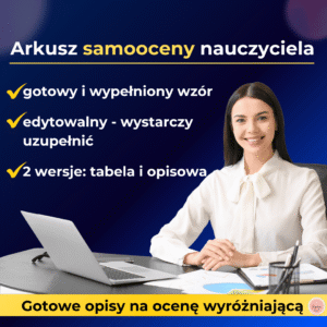 samoocena nauczyciela gotowy wypełniony wzór do oceny pracy edytowalny arkusz