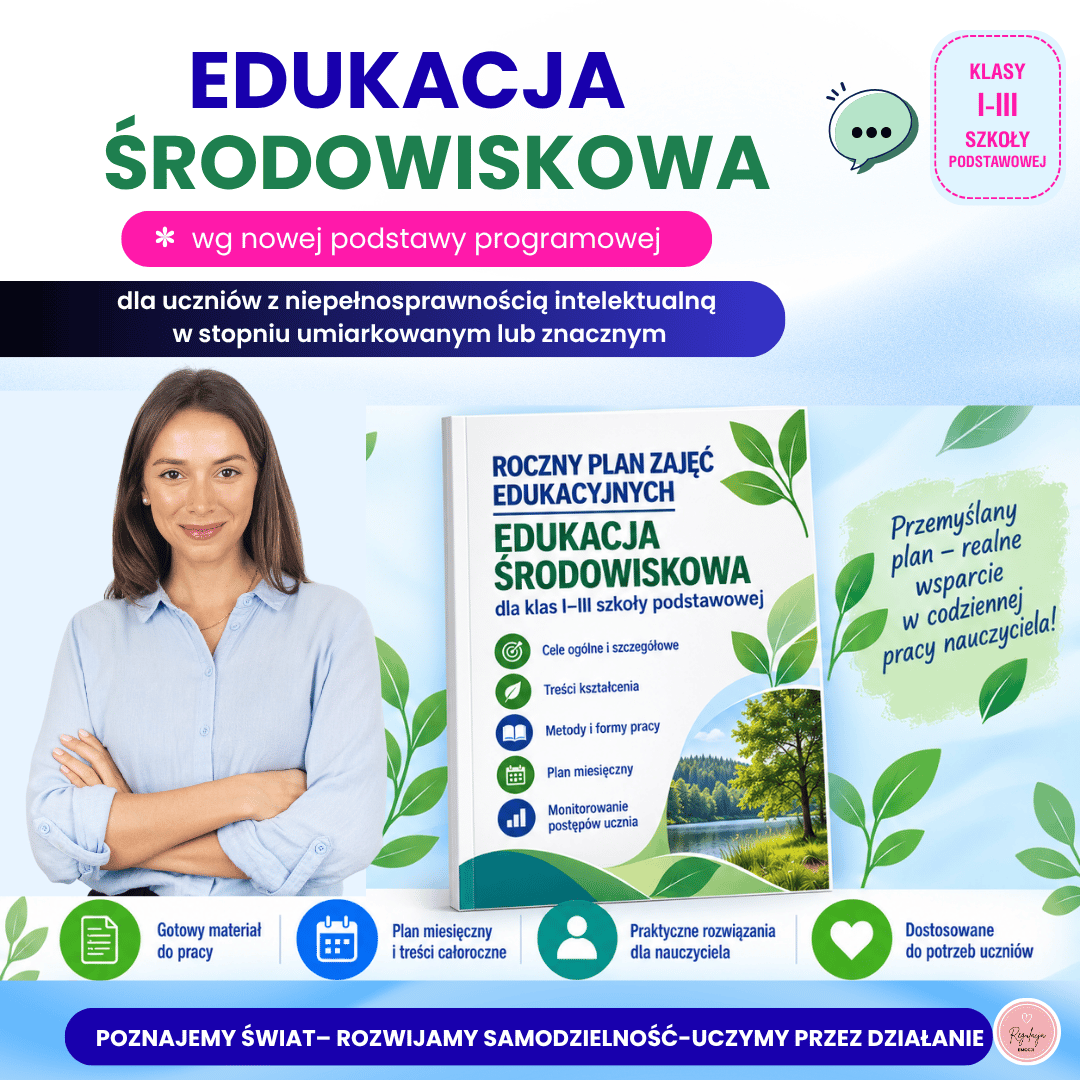 Edukacja środowiskowa – gotowy roczny plan zajęć dla klas I–III dla uczniów z niepełnosprawnością intelektualną umiarkowaną i znaczną